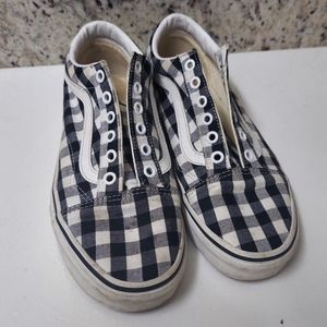Vans Old Skool Black Plaid Sneakers Women's 7.5 Men's 6